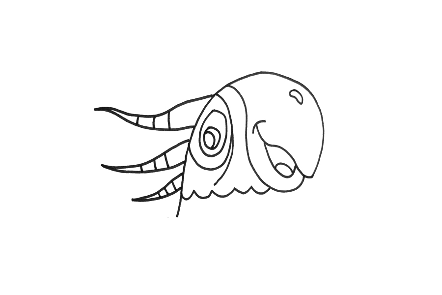 漂亮的鹦鹉简笔画画法步骤-图2