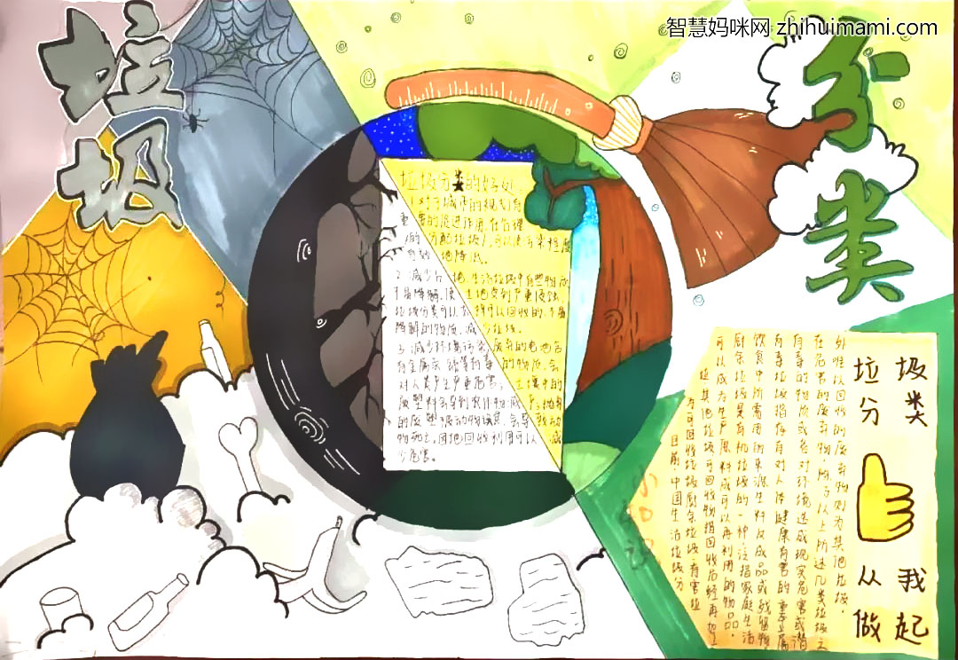 “做好垃圾分类，共创无废城市”主题手抄报-图1