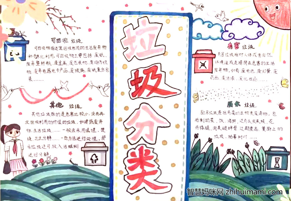 “做好垃圾分类，共创无废城市”主题手抄报-图7