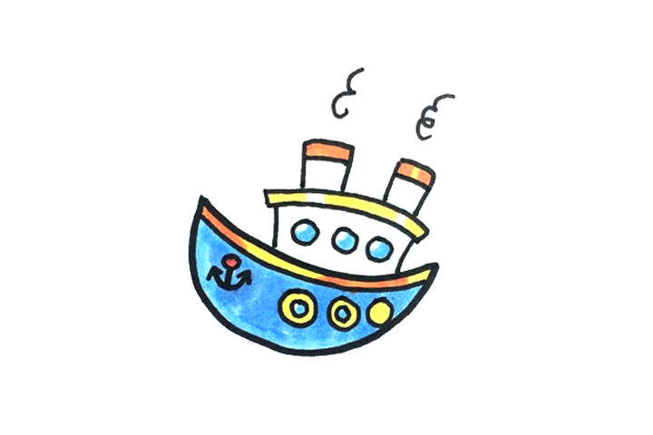 可爱的小游艇怎么画