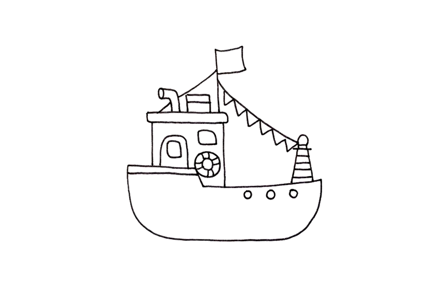 一步一步学画漂亮的游艇-图3