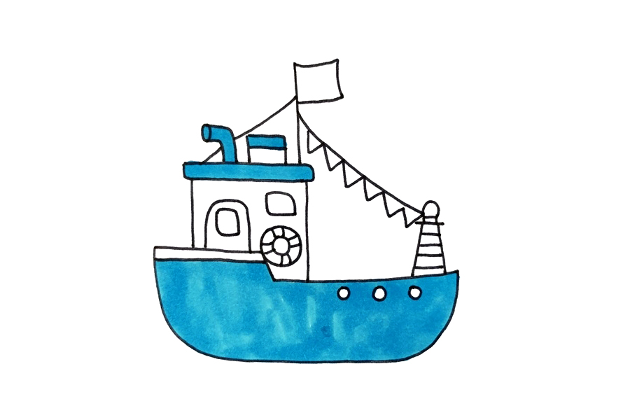 一步一步学画漂亮的游艇-图4