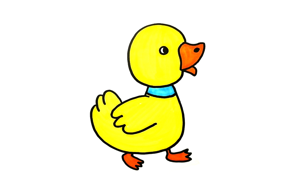 一步一步学画简单的小鸭子
