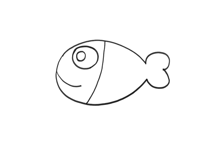 卡通小鱼的简单画法-图2