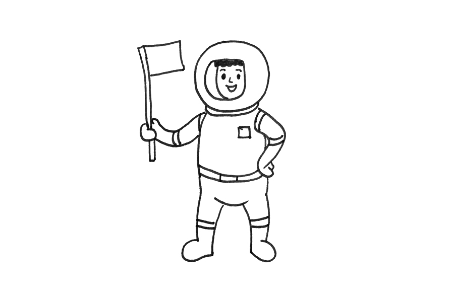 一步一步学画宇航员-图4