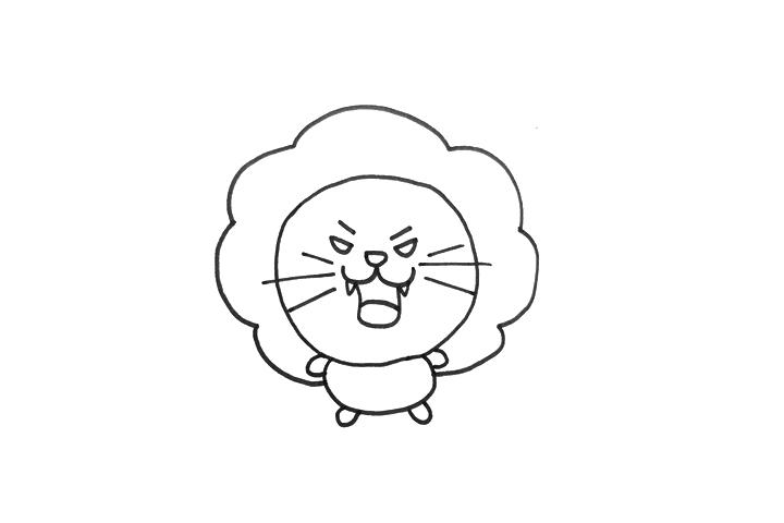 怎么画凶狠的卡通狮子简单-图3