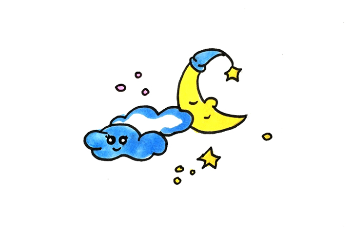 夜空中的月亮怎么画