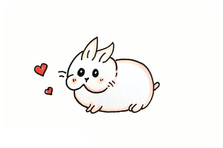 胖嘟嘟的可爱兔子怎么画