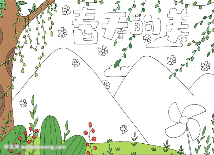 四季手抄报-春天的美-图4