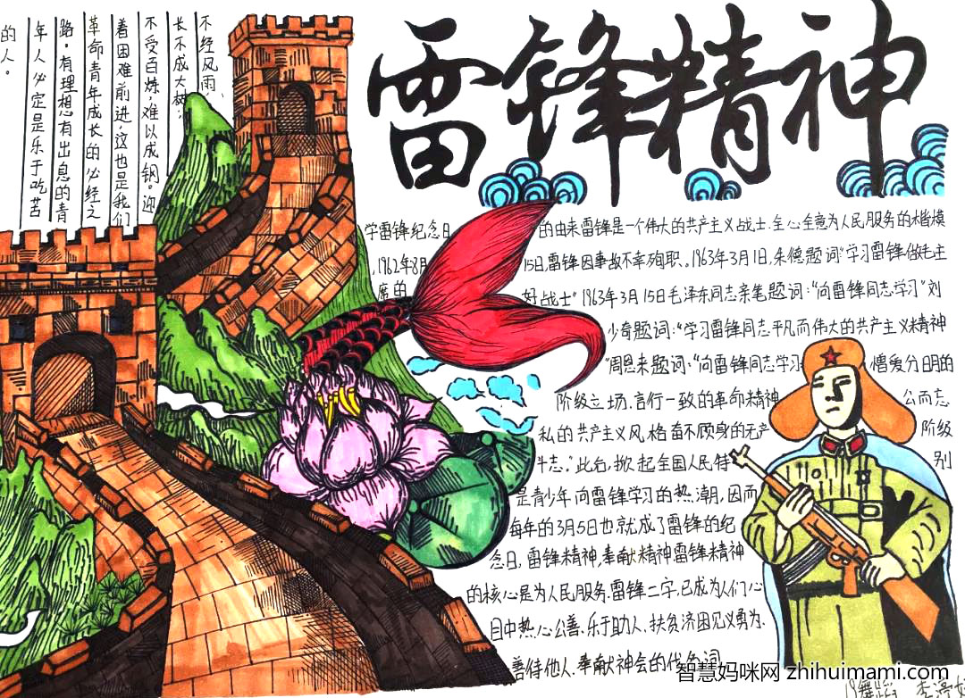 学习雷锋精神手抄报一等奖作品-图2