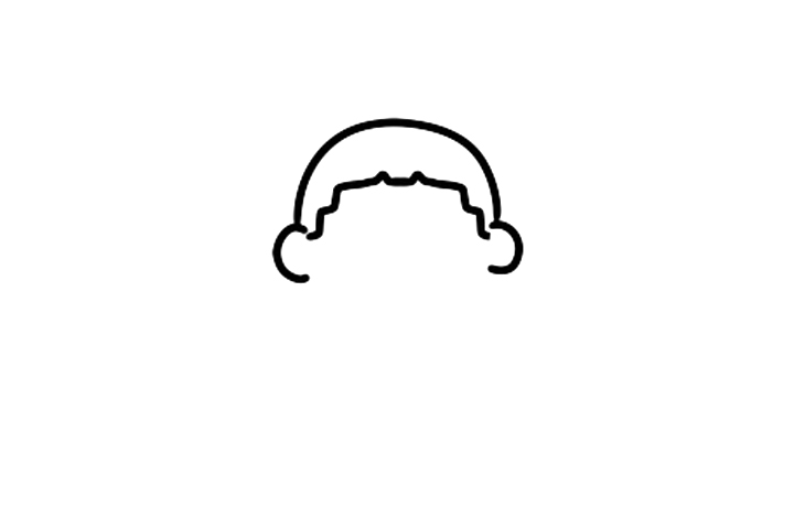 胖胖小男孩简笔画画法步骤-图1