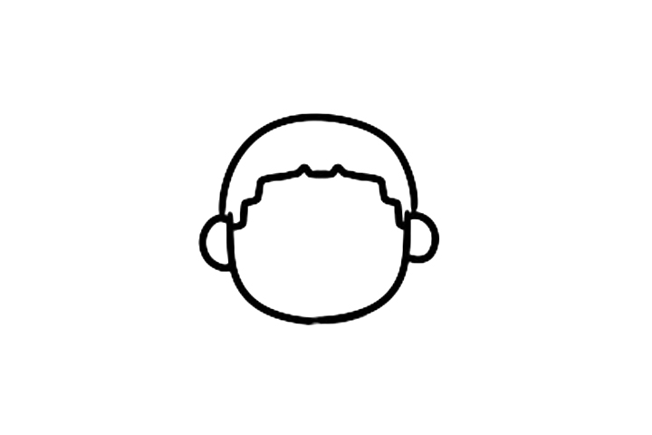 胖胖小男孩简笔画画法步骤-图2