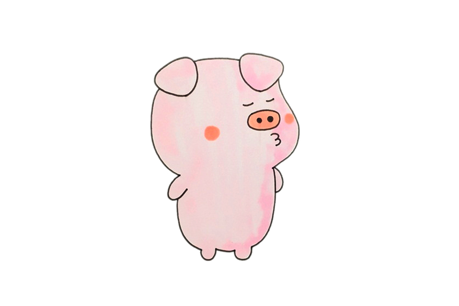 卡通猪怎么画