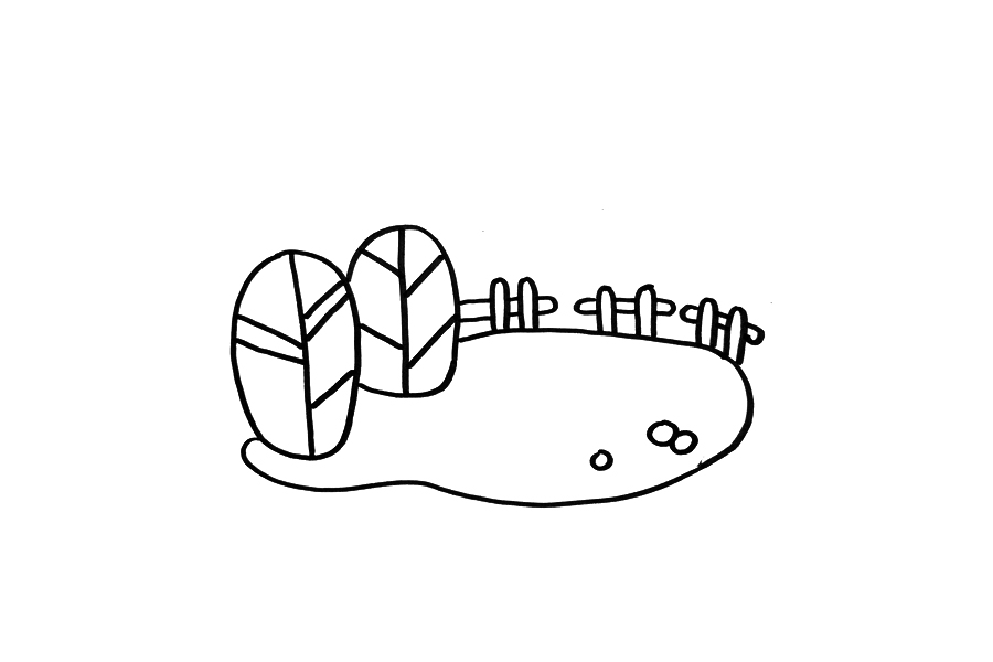 春天风光简笔画画法步骤-图2