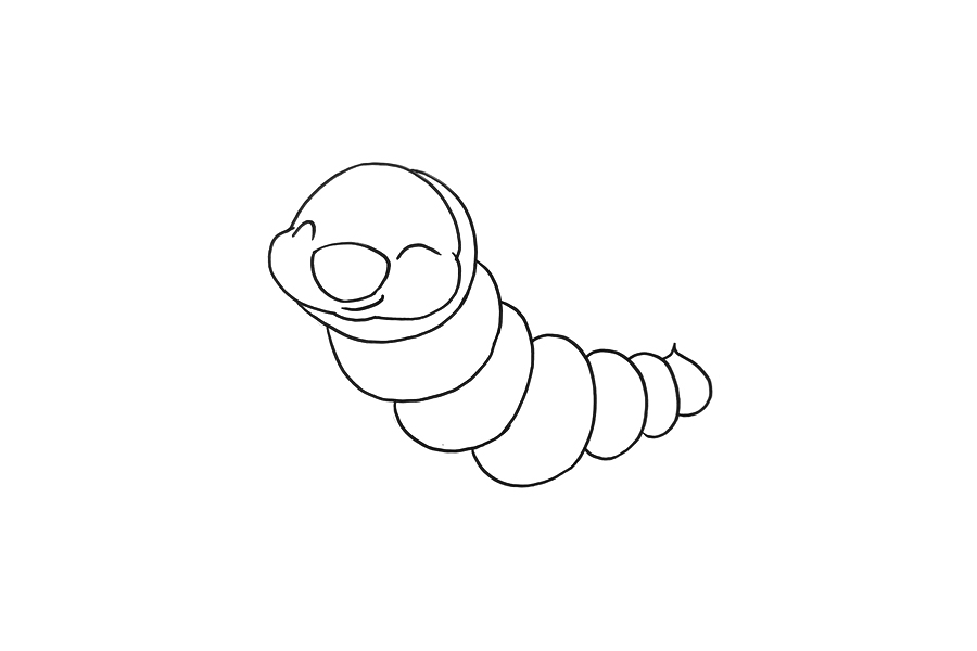 怎么画可爱蚕宝宝-图2