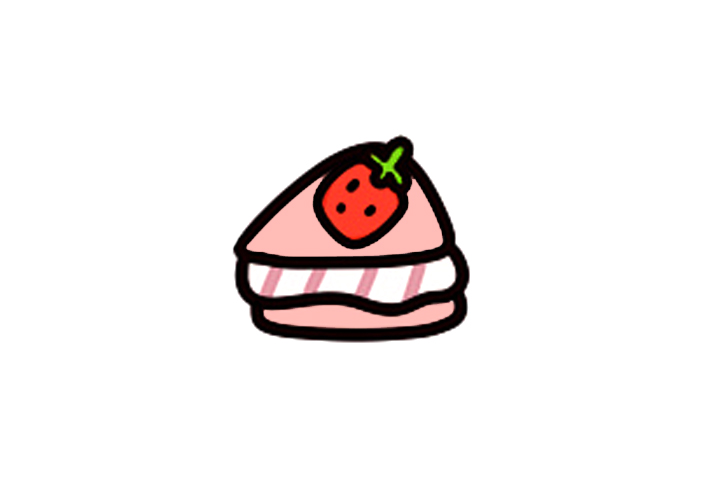 三角草莓蛋糕怎么画