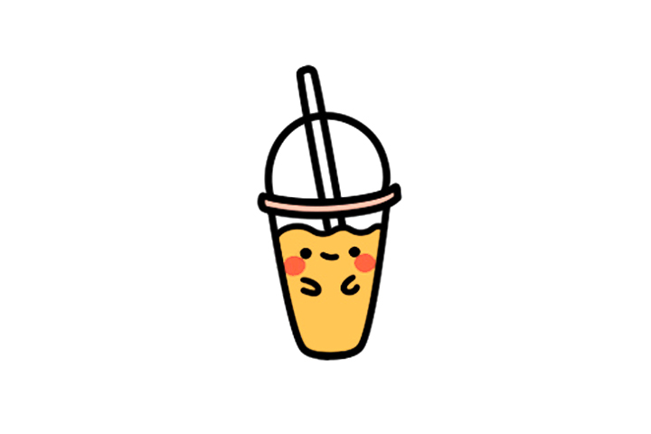 可爱橙汁简笔画画法步骤