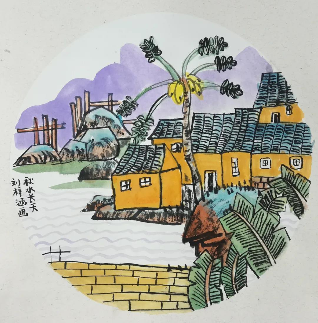 公园一景儿童画绘画作品-图6