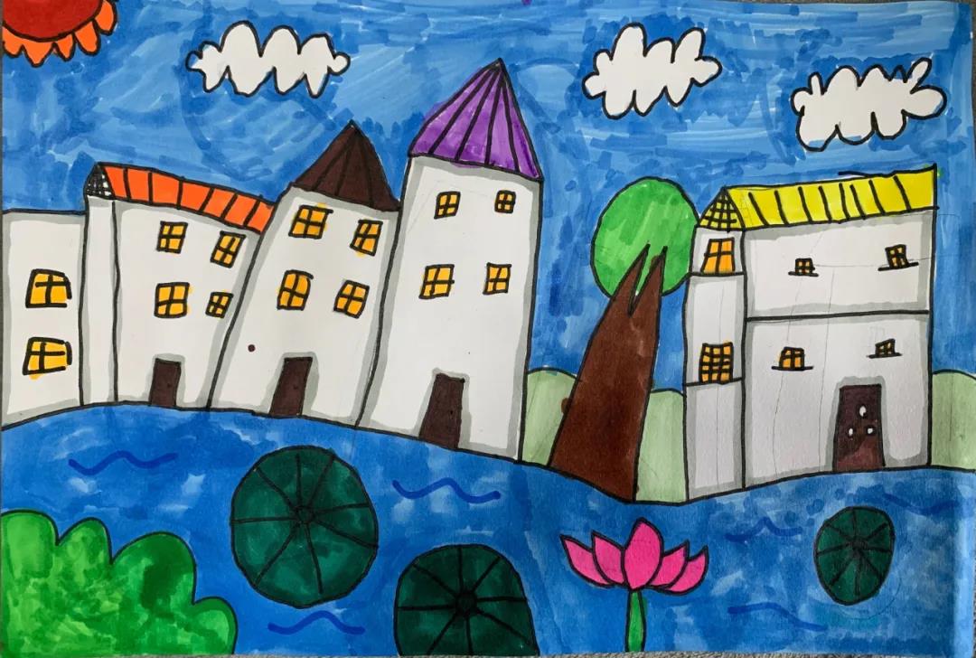 我眼中的家乡儿童画图片-图2