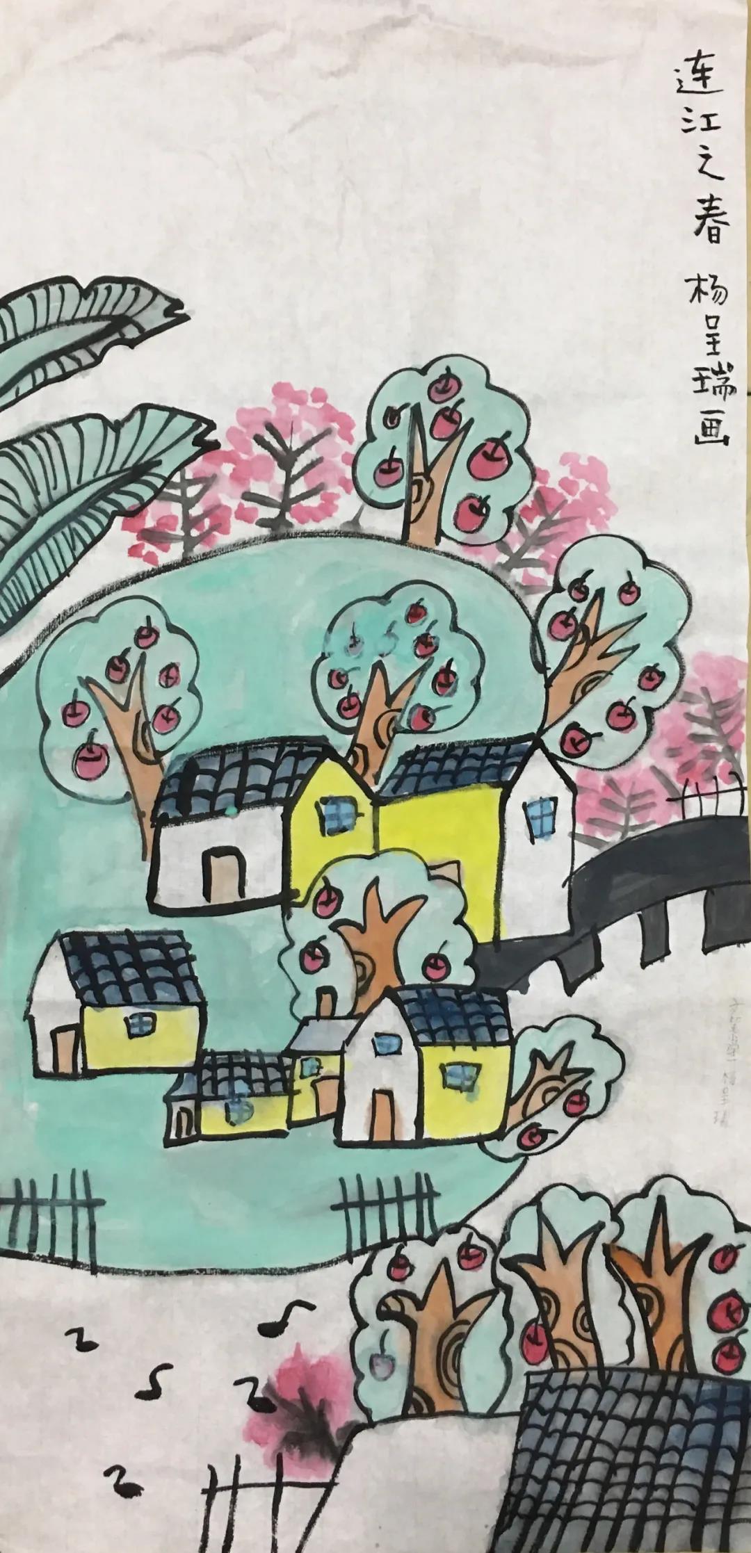 家乡的四季儿童风景画-图5