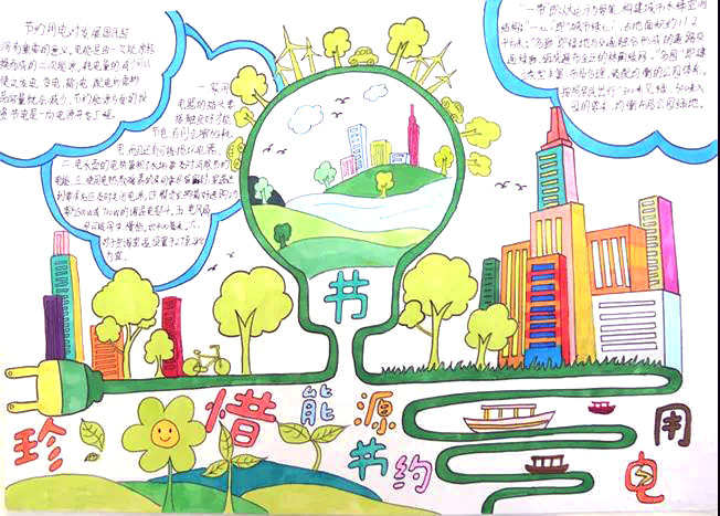 5张节约能源手抄报简单又漂亮-图1