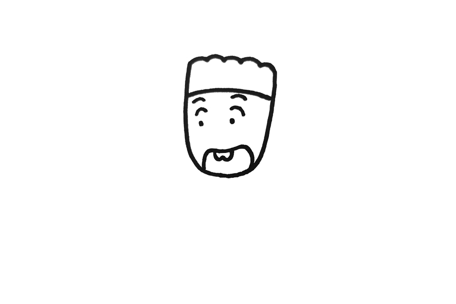 姜小牙简笔画画法步骤-图1