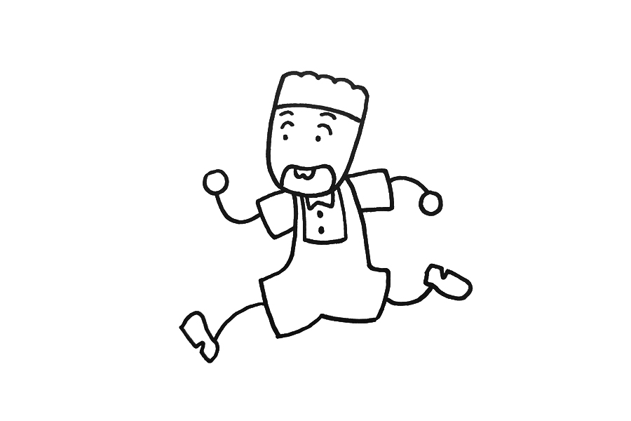 姜小牙简笔画画法步骤-图2