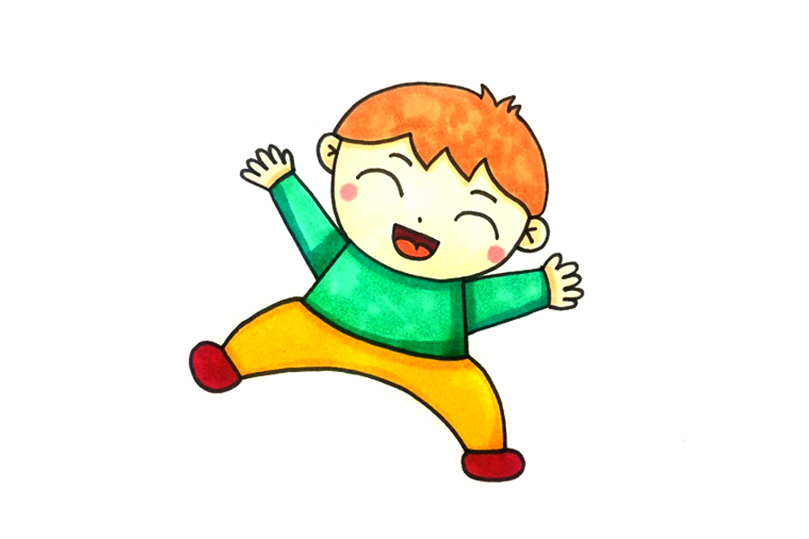 开心的小男孩怎么画简单