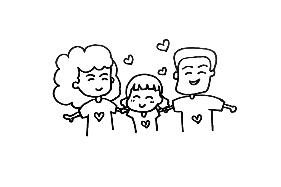 简笔画一家三口的画法步骤-图3