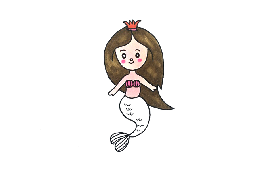 简单的美人鱼怎么画-图4