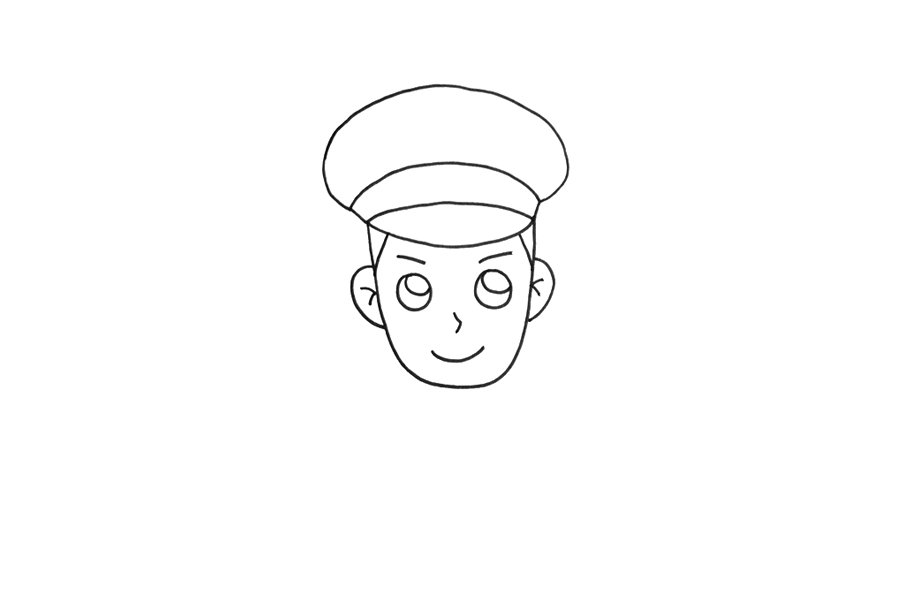 一步一步学画交警简笔画-图1