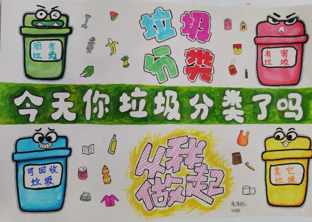 垃圾分类从我做起儿童画-图5