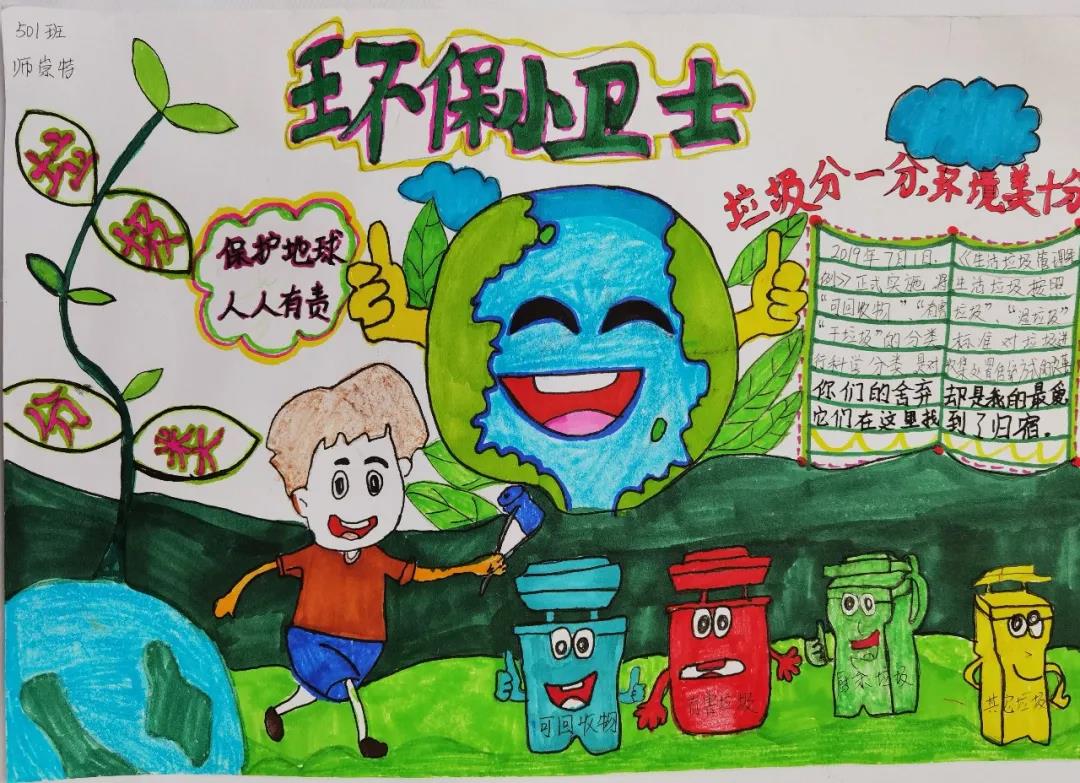 垃圾分类人人有责儿童画-图4