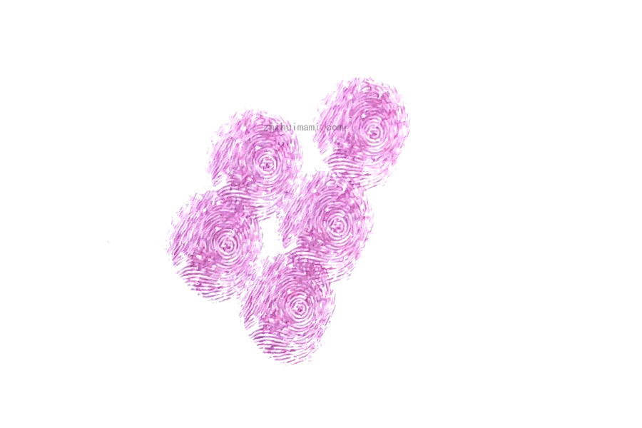 步骤2：在按出指印的右边，平行按出三个连在一起的指印。