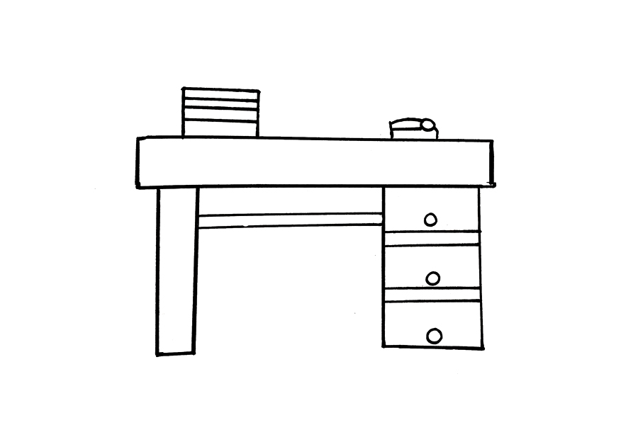 办公桌怎么画-图2