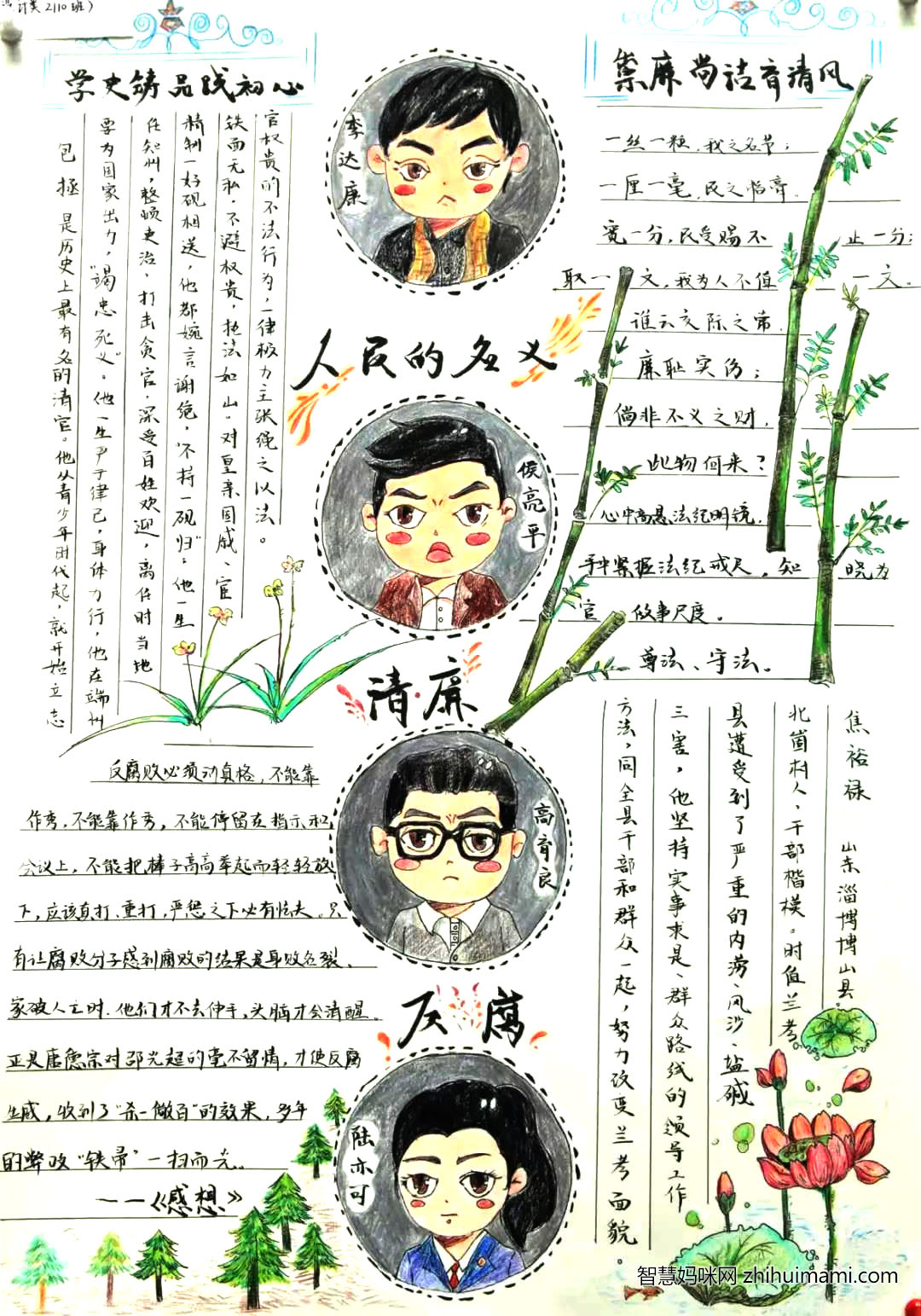 清廉正直的主题手抄报-图3