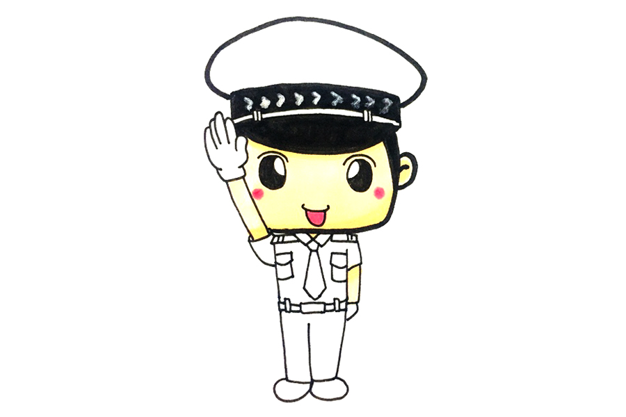 可爱交警叔叔怎么画-图4