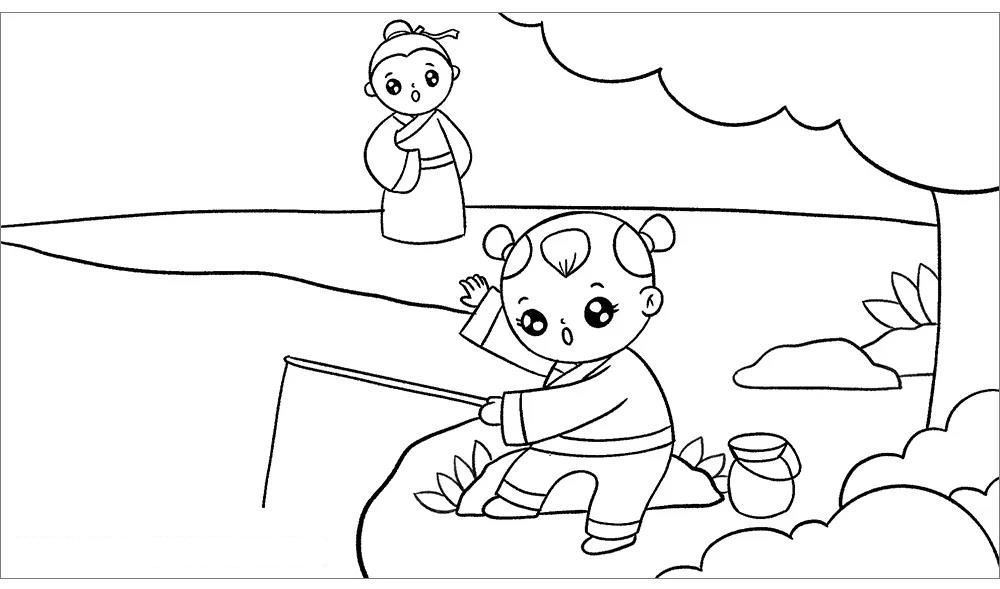 古诗绘画 小儿垂钓-图11