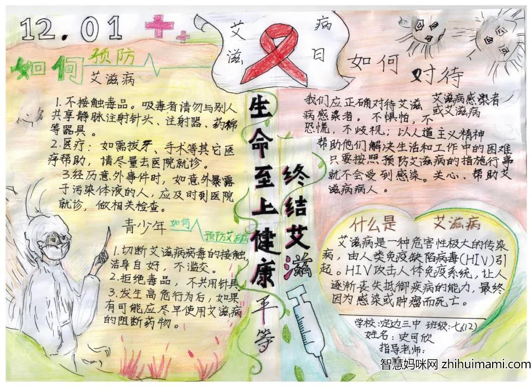 预防艾滋 关爱生命手抄报一等奖