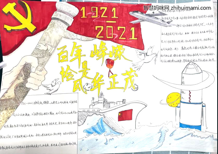 百年红船岁月流金手抄报绘画-图5