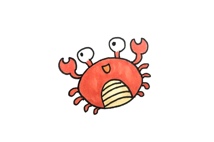 螃蟹怎么画简单可爱