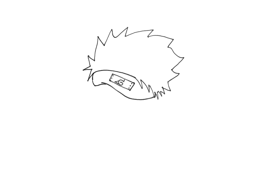 卡卡西简笔画教程-图1