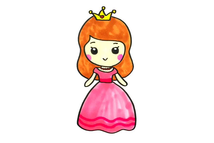 可爱公主怎么画简单