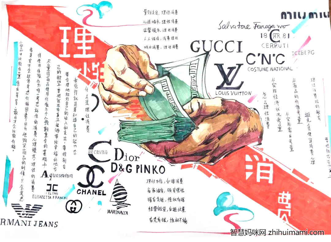 双十一理性消费创意手抄报绘画-图3