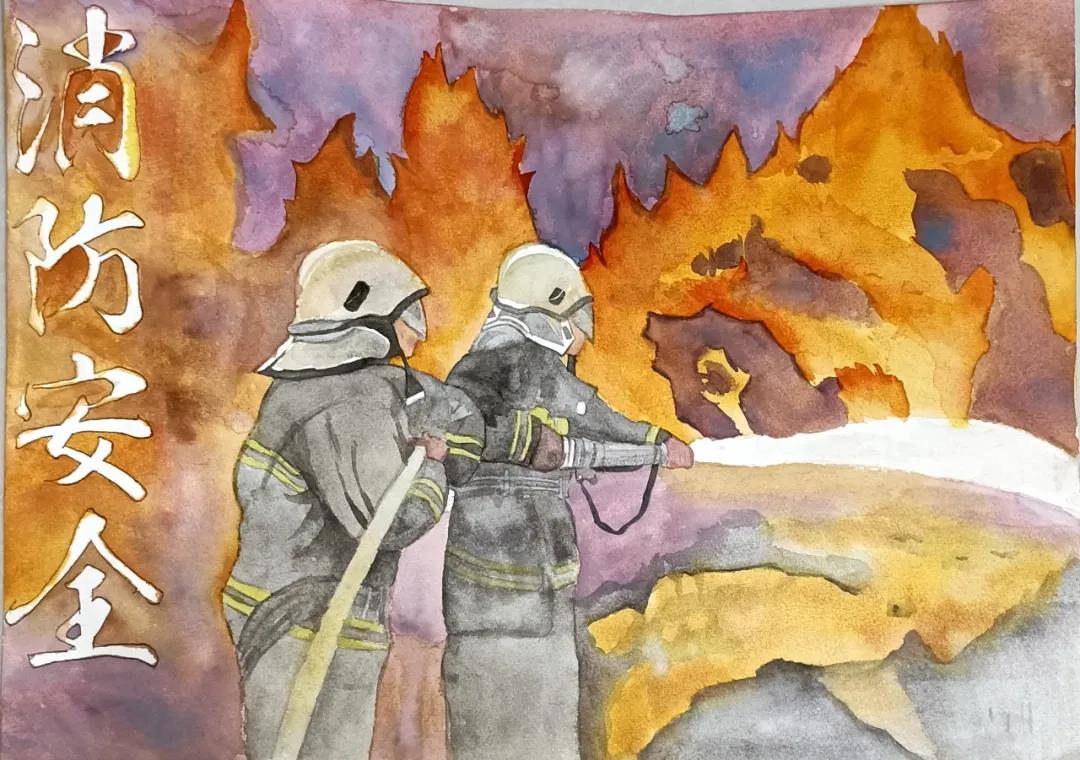 消防英雄绘画作品一等奖-图3