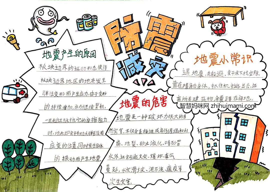 防灾减灾日手抄报图片五年级-图4