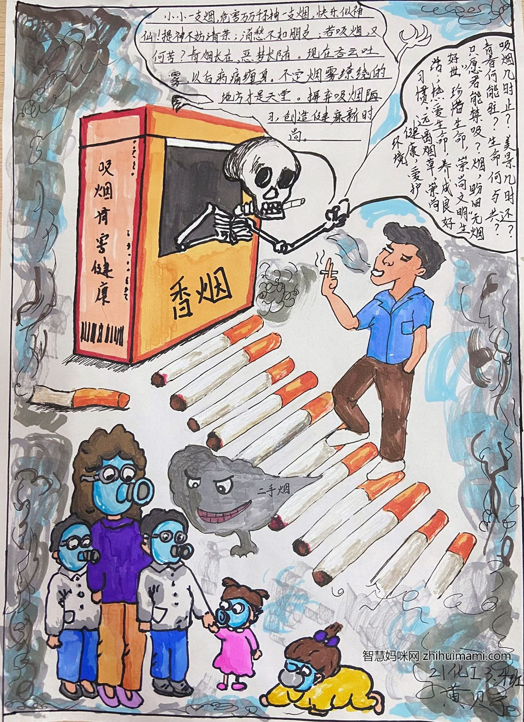 世界无烟日手抄报简单又漂亮-图2