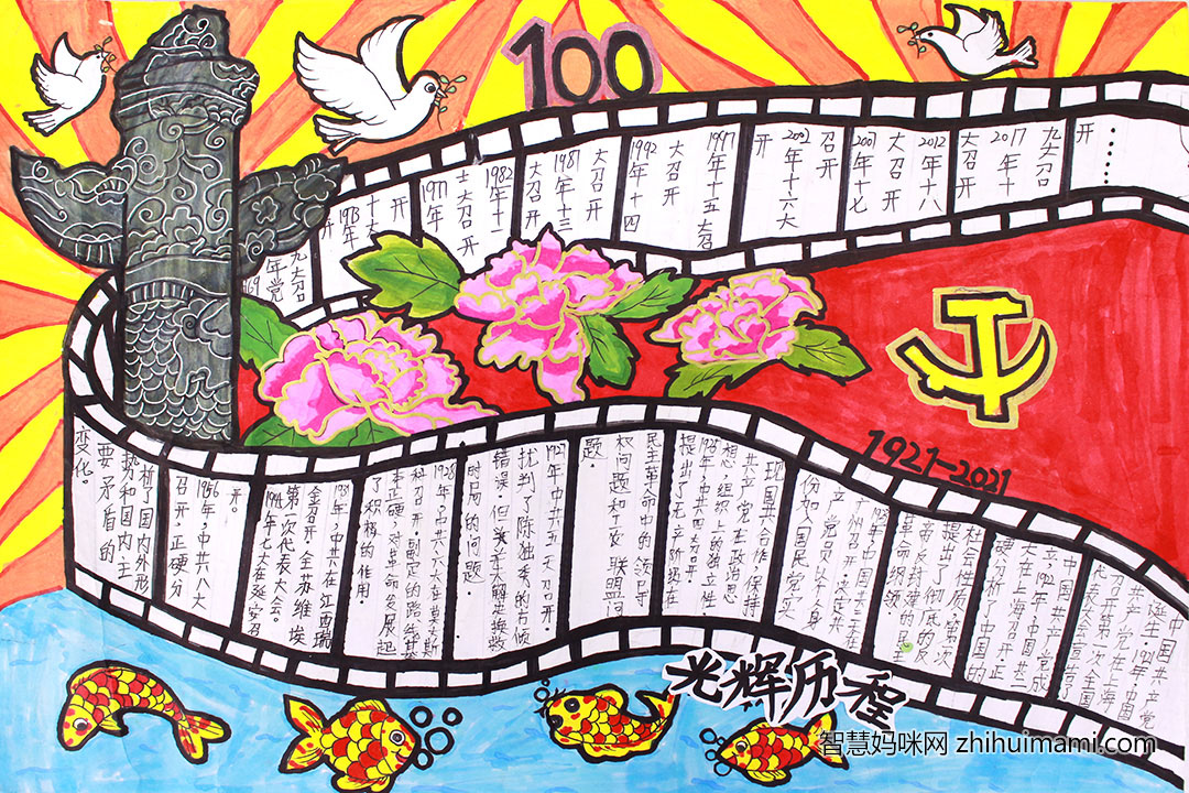 建党百年，不忘初心跟党走手抄报-图6