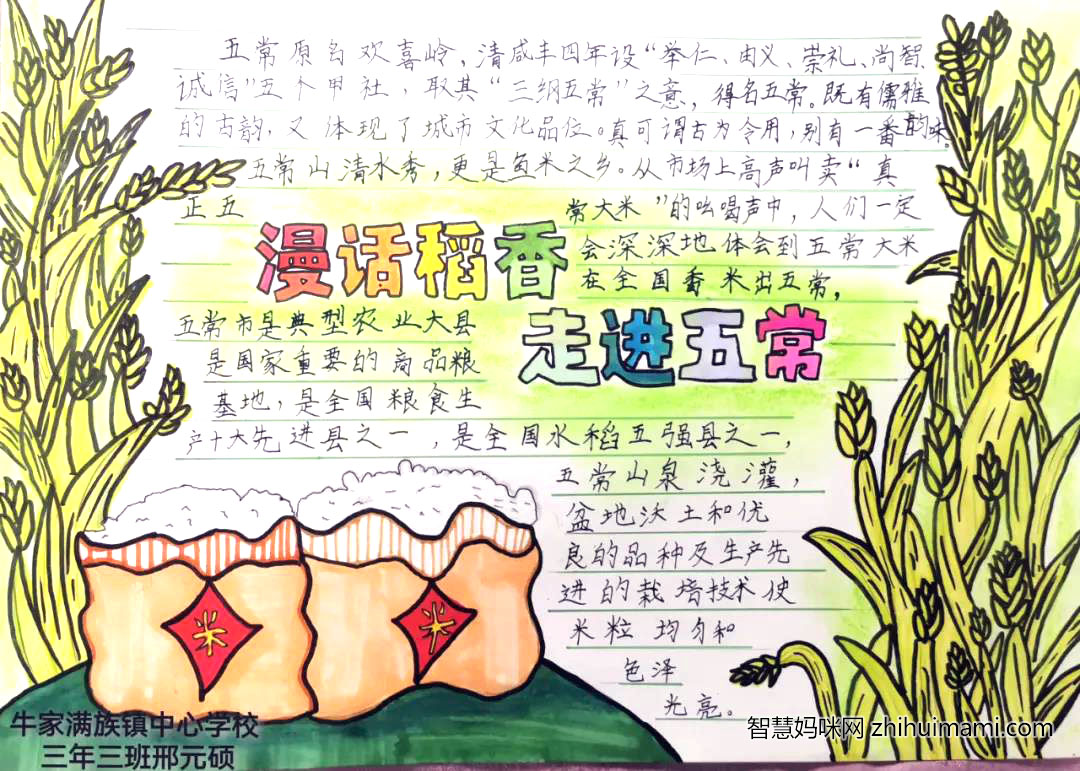 “漫画稻乡 走进五常”主题手抄报一等奖-图1