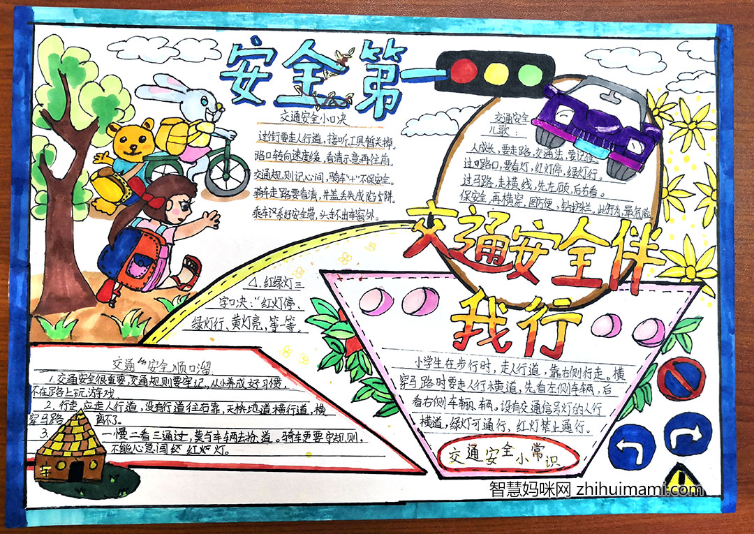 如何画交通安全日的手抄报-图3
